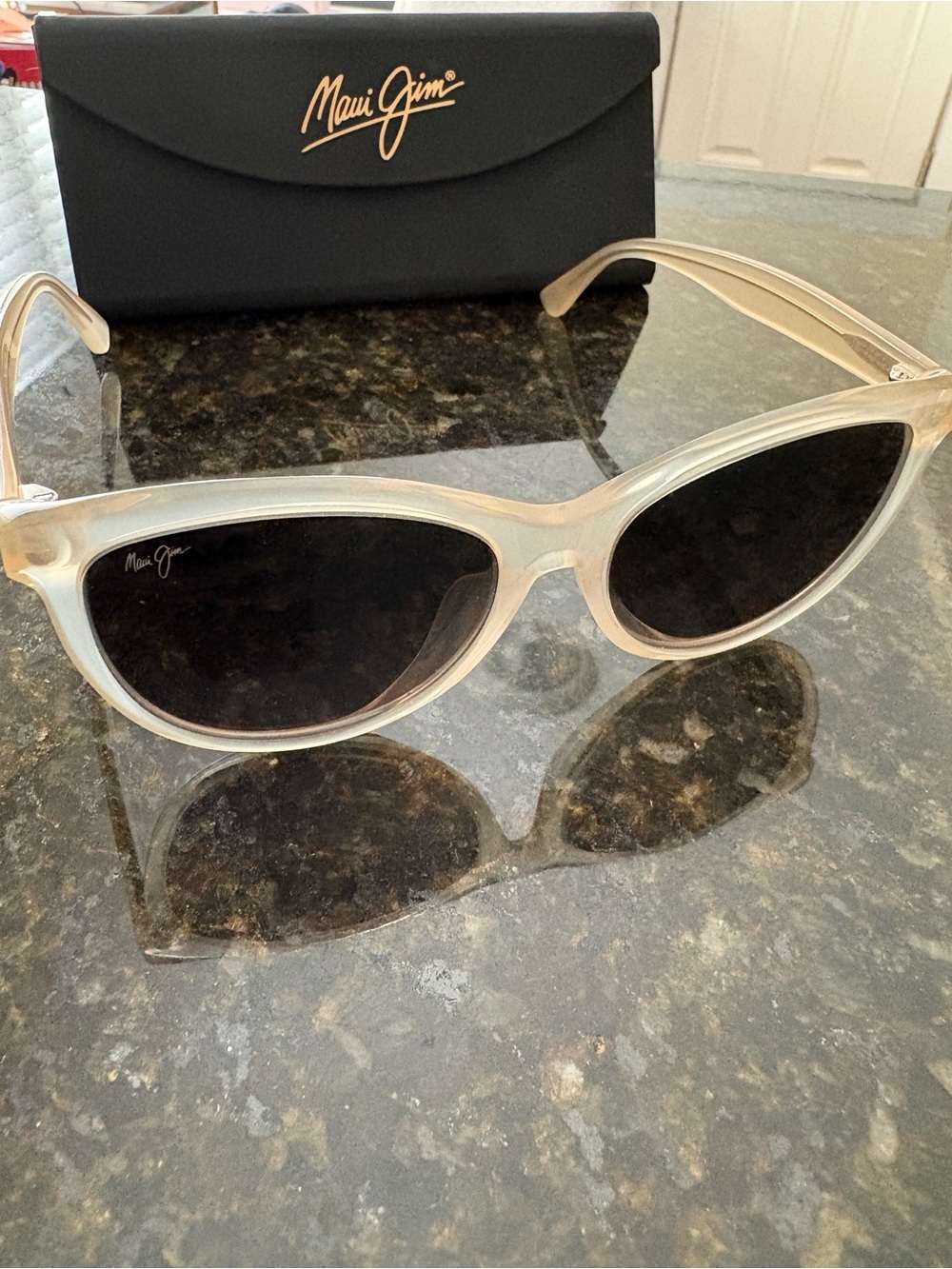 Maui Jim Glory Glory Cat-Eye Sunglasses in Milky Almond - Picture 3 of 7